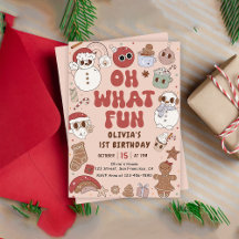 Retro Kerstmis Hippie Santa 1e Verjaardag