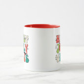 Retro Kerstmis "Holly Jolly Vibes" Citaat koffie Mok (Midden)