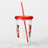 Retro Kerstmis Holly Jolly Vibes Trendy Feestdagen Acryl Drinkbeker (Links)