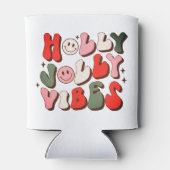 Retro Kerstmis Holly Jolly Vibes Trendy Feestdagen Blikjeskoeler (Achterkant)