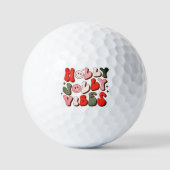 Retro Kerstmis Holly Jolly Vibes Trendy Feestdagen Golfballen (Voorkant)