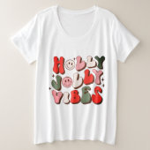 Retro Kerstmis Holly Jolly Vibes Trendy Feestdagen Grote Maat T-shirt (Design voorkant)