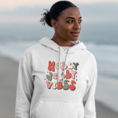 Retro Kerstmis Holly Jolly Vibes Trendy Feestdagen Hoodie