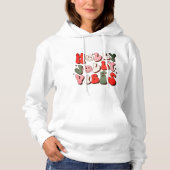 Retro Kerstmis Holly Jolly Vibes Trendy Feestdagen Hoodie (Voorkant)