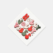 Retro Kerstmis Holly Jolly Vibes Trendy Feestdagen Servet (Hoek)