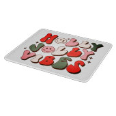 Retro Kerstmis Holly Jolly Vibes Trendy Feestdagen Snijplank (Hoek)