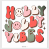 Retro Kerstmis Holly Jolly Vibes Trendy Feestdagen Sticker (Vel)