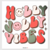 Retro Kerstmis Holly Jolly Vibes Trendy Feestdagen Sticker (Vel)