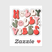 Retro Kerstmis Holly Jolly Vibes Trendy Feestdagen Sticker (Vel)