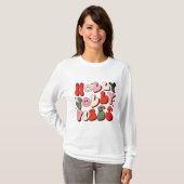 Retro Kerstmis Holly Jolly Vibes Trendy Feestdagen T-shirt (Voorkant volledig)