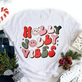 Retro Kerstmis Holly Jolly Vibes Trendy Feestdagen Tri-Blend Shirt