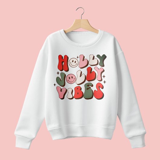 Retro Kerstmis Holly Jolly Vibes Trendy Feestdagen Trui