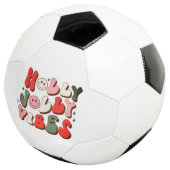 Retro Kerstmis Holly Jolly Vibes Trendy Feestdagen Voetbal (Drie kwart)