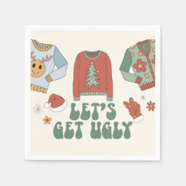 Retro Kerstmis Horrelijke Trui Feest Servet