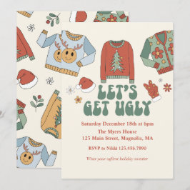Retro Kerstmis Horrelijke Trui Feest Uitnodiging