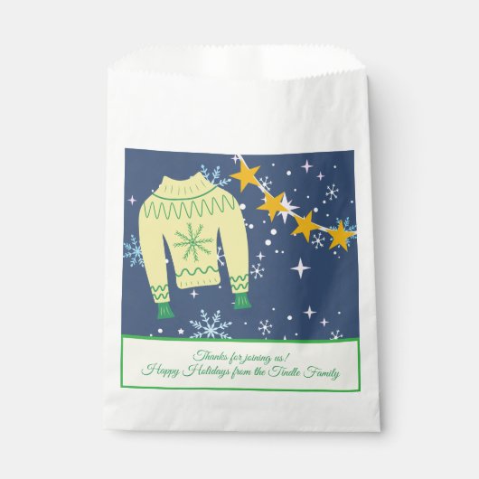Retro Kerstmis Horrend Sweater Kerstfeest Bedankzakje (Voorkant)