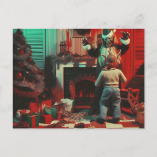 Retro Kerstmis Horror Briefkaart