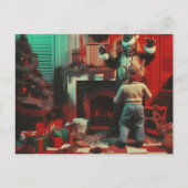 Retro Kerstmis Horror Briefkaart (Voorkant)