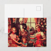 Retro Kerstmis Horror Briefkaart (Voorkant / Achterkant)