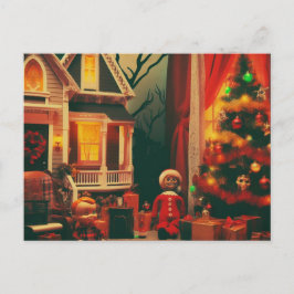 Retro Kerstmis Horror Briefkaart
