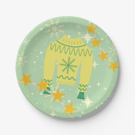 Retro Kerstmis Horrort-shirt Kerstfeest Papieren Bordje