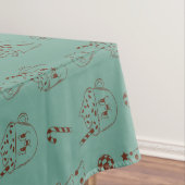 Retro Kerstmis Hot Cacao Vakantie Kawaii Patroon Tafelkleed (Voorbeeld)