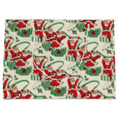 Retro Kerstmis huidige Kerstmis Large Cadeautasje (Voorkant)