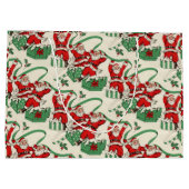 Retro Kerstmis huidige Kerstmis Large Cadeautasje (Achterkant)