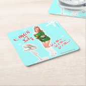 Retro Kerstmis in juli Beverage Coaster Kartonnen Onderzetters (Schuin)