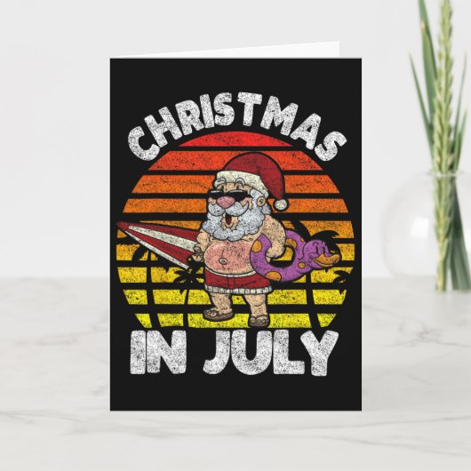 Retro Kerstmis in juli Kaart (Voorkant)