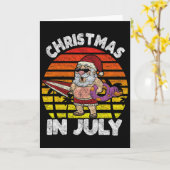 Retro Kerstmis in juli Kaart (Gele Bloem)