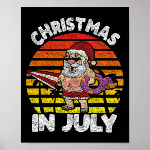 Retro Kerstmis in juli Poster