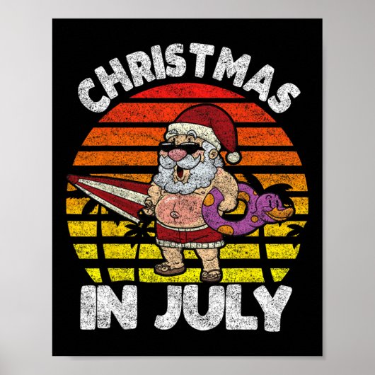 Retro Kerstmis in juli Poster (Voorkant)