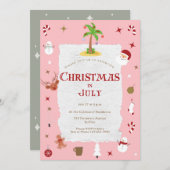 Retro Kerstmis in juli Vertraagd Feest Kaart (Voorkant / Achterkant)