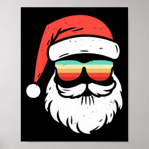 Retro Kerstmis In Juli Zonnebril Kerstman Zomer Ke Poster