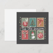 Retro Kerstmis Is Het Seizoen Koele Winter Kerstma Feestdagenkaart (Voorkant / Achterkant)