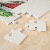 Retro Kerstmis  kattenborstel Legpuzzel (Zijkant)