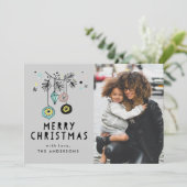 Retro Kerstmis | Kerst Foto Kaart (Staand voorkant)