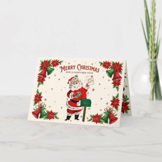 Retro Kerstmis Kerstkaart Aankondiging (Voorkant)