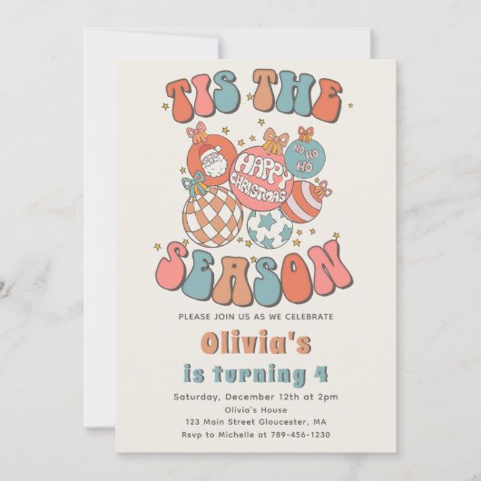 Retro Kerstmis Kerstman Verjaardag Kaart (Voorkant)