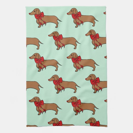 Retro Kerstmis Keukenhanddoek Cadeau (Verticaal)