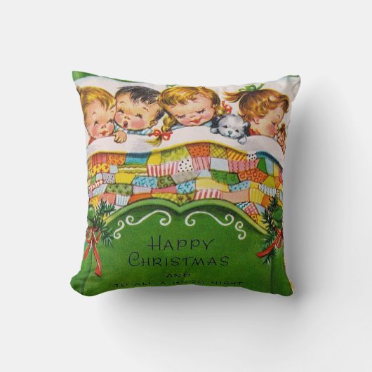  retro Kerstmis kinder kamer decor kussen (Voorkant)