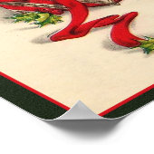 Retro Kerstmis  Kitten Kerstmis Poster (Hoek)