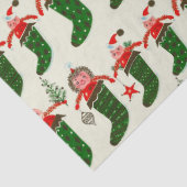 Retro Kerstmis Kousen Tissuepapier (Detail)