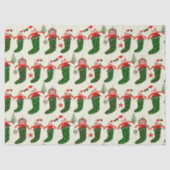 Retro Kerstmis Kousen Tissuepapier (Voorkant)