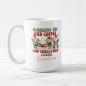 Retro Kerstmis loopt op ijskoffie quote 2024 Koffiemok (Links)