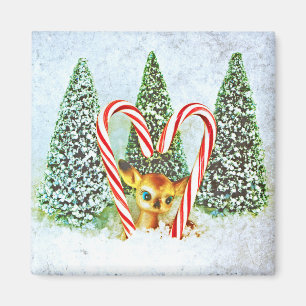 Retro kerstmis magneet