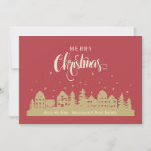 Retro Kerstmis | Makelaarsmarketing gepersonalisee Bedankkaart (Voorkant)