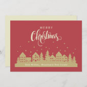 Retro Kerstmis | Makelaarsmarketing gepersonalisee Bedankkaart (Voorkant / Achterkant)