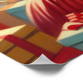 Retro Kerstmis Meisje Poster (Hoek)